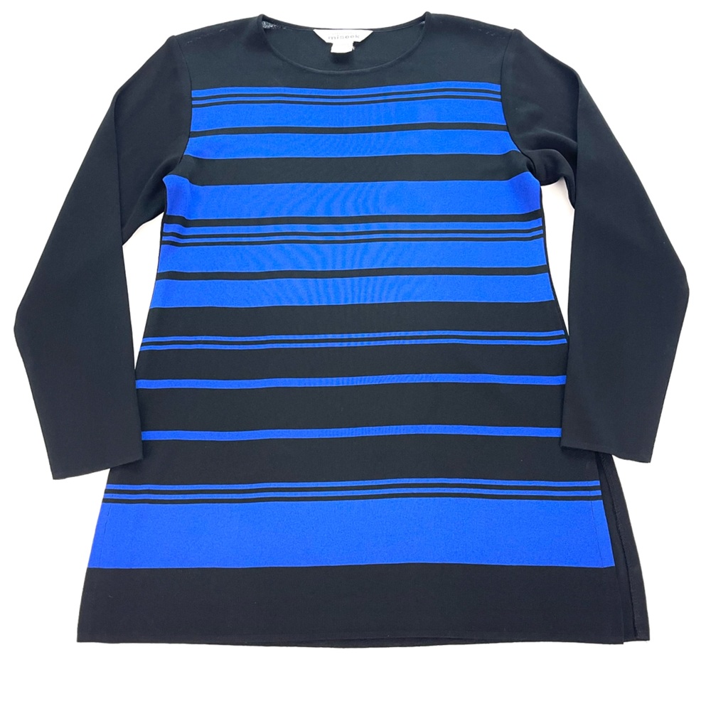 Exclusively Misook Long Sleeve Knit Long Sleeve Top Stripe Pattern